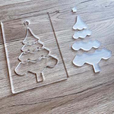 Imagem de Modelos de fresadora de lanterna de Natal, design de acrílico de 20 cm, 10 padrões, para escultura em madeira e estacas de cerca (árvore 2)
