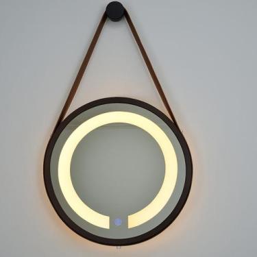 Imagem de Espelho Redondo Iluminado 60cm com Alça Touch 2 Leds Adnet Reduna