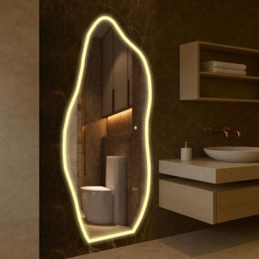 Imagem de Espelho Borda Infinita Led Jateado Luxo Decorativo Salão Quarto Banhei