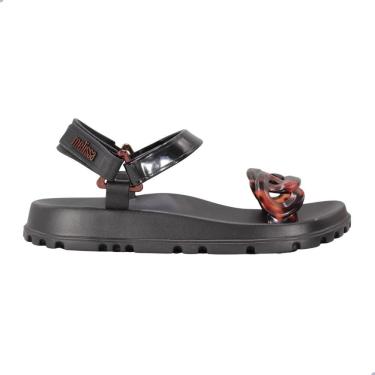 Imagem de Sandália Melissa Glide Adulto Preto/Tartaruga