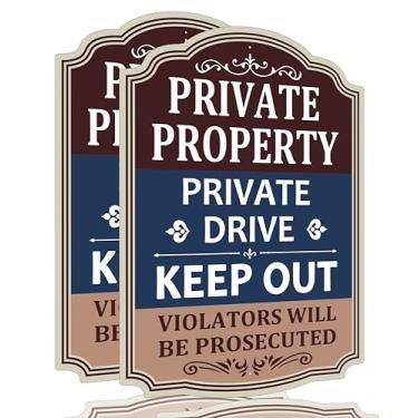 Imagem de Pacote com 2 propriedades privadas - Placa de alumínio resistente à ferrugem, resistente à ferrugem, à prova de intempéries, proteção UV, fácil de instalar