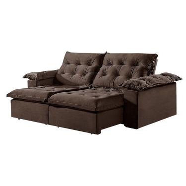 Imagem de Sofá 5 Lugares Retrátil E Reclinável Martins M-147 Veludo Marrom