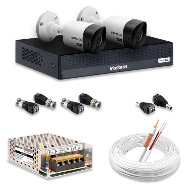 Imagem de Kit 2 Câmeras De Segurança Intelbras Hd 720p Com Dvr Mhdx 1004-c Full Hd L | Completo 100% Intelbras