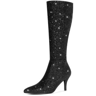 Imagem de Botas de cano alto Perphy Pointed Toe Stiletto Heel Glitter