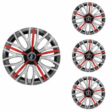 Imagem de Jogo Calota Aro 13 Triton Sport Black Silver Red Universal