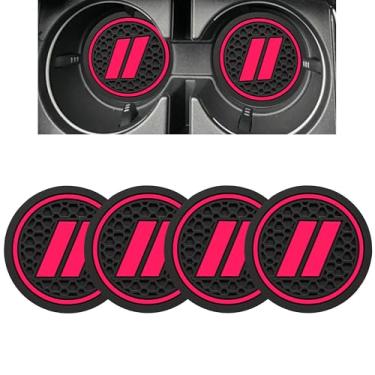 Imagem de YOSRTER Porta-copos com 4 peças para Dodge Charger Durango SRT Challenger Journey Dart antiderrapante para copos de 6 cm para acessórios Dodge (acabamento rosa)