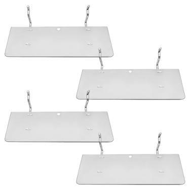 Imagem de 4 bandejas resistentes, prateleiras de aço galvanizado, 24 x 10 cm, ideais para armazenar ferramentas, especiarias e berçário na parede do seu pegboard