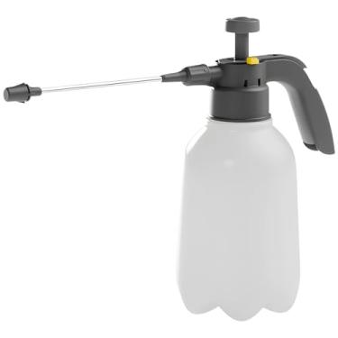 Imagem de Pulverizador resistente a ácidos 2L, regador de pressão com bocal ajustável e varinha estendida, seguro para produtos químicos, ideal para jardinagem e limpeza, branco e verde Wasabi