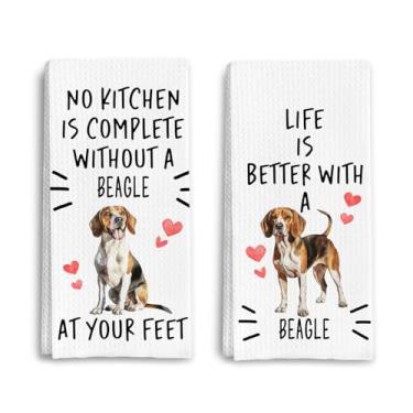 Imagem de Qpenm Toalhas de cozinha Beagle, presentes para amantes de beagle, amante de cães, mãe, pai, dono, presente, decorativo, prato, chá, toalhas de mão para cozinha, 40 x 61 cm, conjunto de 2