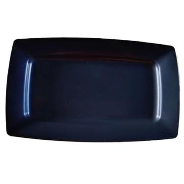 Imagem de Kit 10 Bandejas Petisqueiras Plástico NÃO TRINCA - RESISTENTE Lanches Porções Espetinho Bar Pasteis(PRETA)