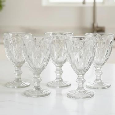 Imagem de Jogo de 6 Taças de Vidro Diamante, 340ml, Transparente com Detalhes Facetados, 17cm x 9,2cm, Design Sofisticado para Vinho e Bebidas