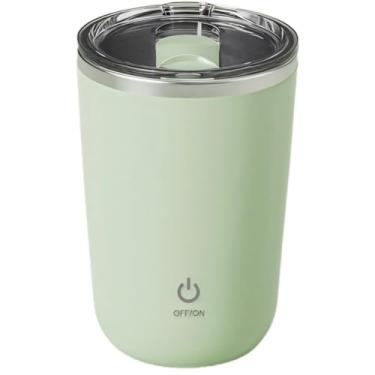 Imagem de Chewtoyo Caneca de café de aço inoxidável – copo de liquidificador elétrico de 350 ml, copo de café recarregável por USB para cacau quente, proteína, matcha latte shake