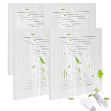 Imagem de PTLEVYN Capa de exaustor de banheiro branca fosca grade de ventilador de teto de banheiro com substituição de mola ventilador quadrado de teto ou parede exaustor, grade de ventilador de teto, capa de