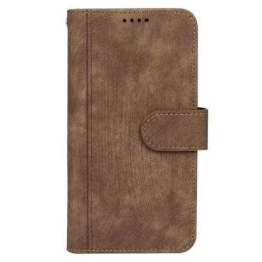 Imagem de FWYANZH Capa carteira para Xiaomi 17 Pro Max/17 Pro/17, capa de couro multicartão com fecho magnético flip suporte capa de proteção de corpo inteiro, marrom, 17