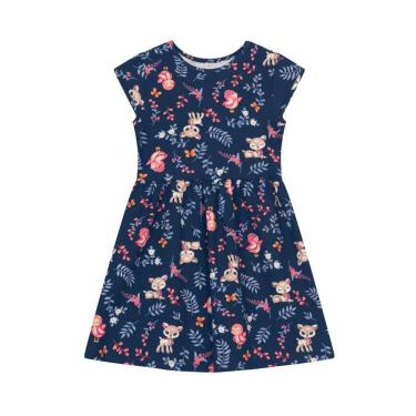 Imagem de Vestido infantil menina de bichinhos Brandili-Azul