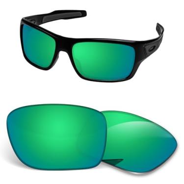 Imagem de Lentes de substituição de 1,5 mm compatíveis com óculos de sol Oakley Turbine OO9263, antiarranhões e resistentes a impactos - Verde polarizado