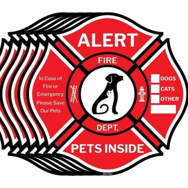 Imagem de Adesivos de alerta de resgate de animais de estimação, 50 unidades para emergências de incêndio