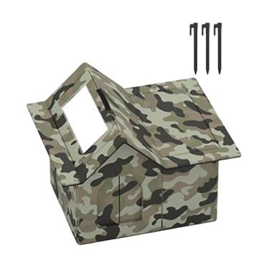 Imagem de Baoblaze Casinha para gatos de exterior, abrigo para gatos selvagens, canil quente de inverno para filhotes, ideal para celeiro, jardim, ou garagem.