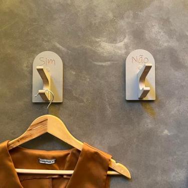 Imagem de 8 Ganchos Provador de loja Sim Não Arco Capela Boho Premium Cinza