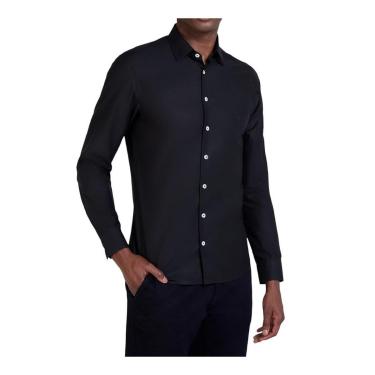Imagem de Camisa Masculina Dudalina ML Slim Preta - 5301-Masculino