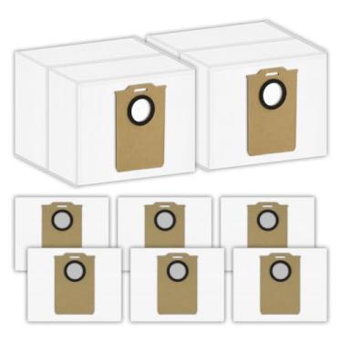 Imagem de (Pacote com 8) Sacos de pó de substituição MS1 MAX compatíveis com aspirador de pó robô MONSGA MS1 MAX, kit de acessórios, grande capacidade, sacos de vácuo, sacos de vasilha, sacos descartáveis, pó
