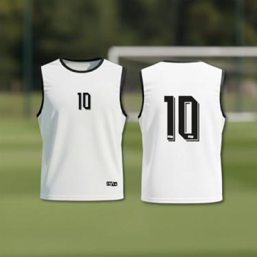 Imagem de Kit Com 10 Coletes Futebol Treino Esportivo (Branco)