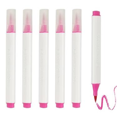 Imagem de PATIKIL Caneta de aquarela de arte, 6 peças, caneta de aquarela triangular de ponta macia para escritório, artesanato, álbuns, escrita, diário, desenho, caligrafia, rosa pêssego