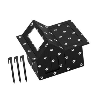 Imagem de ShengQuanHao Casinha para Gatos de Exterior, Abrigo para Gatos de Rua, Abrigo para Gatinhos para Jardim Externo, Padrão de Pata