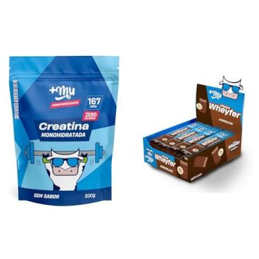 Imagem de +Mu Kit Creatina Natural 500g + Chocowheyfer Chocolate Display 12 unidades