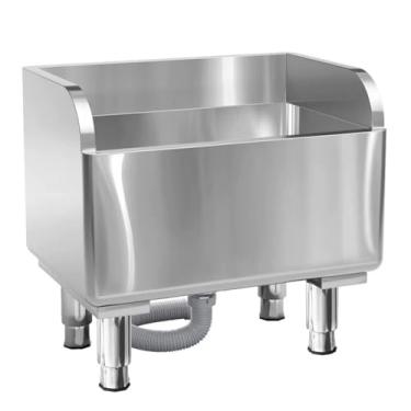 Imagem de CFMAIF Pia de esfregão de piso comercial, pia utilitária de aço inoxidável para lavagem, lavatório de serviço de esfregão, pia de lavanderia, balde de esfregão utilitário (120 cm/47,2 pol.)