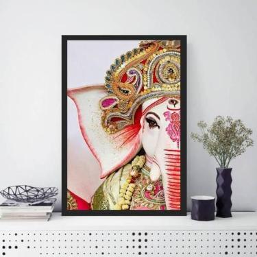 Imagem de Quadro Decorativo Rosto Ganesha 33X24Cm Moldura Preta - Quadros On-Lin