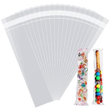 Imagem de LEOSINDA Sacos de celofane autovedantes, 5 x 25 cm, transparentes e resseláveis, para padaria, biscoitos, presentes, guloseimas e embrulhos de presente