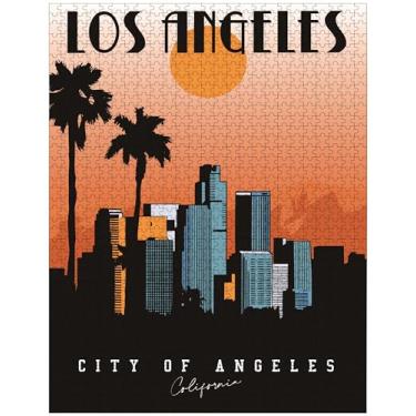 Imagem de Quebra-cabeça de madeira com slogan Los Angeles, 1000 peças, quebra-cabeça de foto personalizado para adultos, amigos, presentes para casamento, aniversário, dia dos namorados, decoração de casa