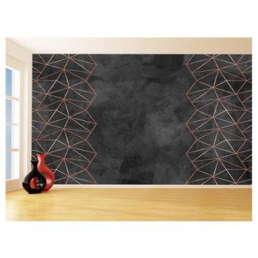 Imagem de Papel De Parede 3D Concreto Linhas Dourado Rose 3,5M Kkt257 - Você Dec