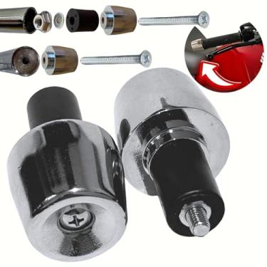 Imagem de Peso Pesinho De Guidão Cromado Para Moto Aço Maciço Com Buchas e Parafuso