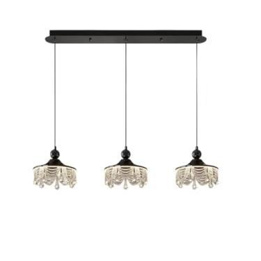 Imagem de Luminária pendente moderna e sofisticada para sala de estar (iluminação principal) | Conjunto completo para casa da Zhongshan Lighting (placa longa com 3 lâmpadas)
