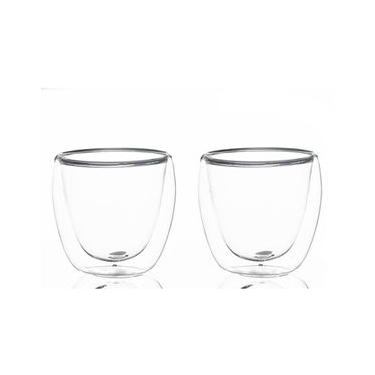 Imagem de Conjunto 2 Copos de Café Chá Parede Dupla 80ml Borossilicato