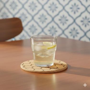 Imagem de Porta Copos Com Ilustração Personalizada ZigZague Azul Claro - Tamanho 10x10 cm