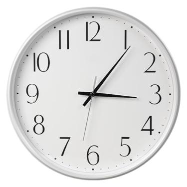 Imagem de Relógio de parede Relógio de parede minimalista, elegante, silencioso, alimentado por bateria, design versátil para decoração de casa(Branco)