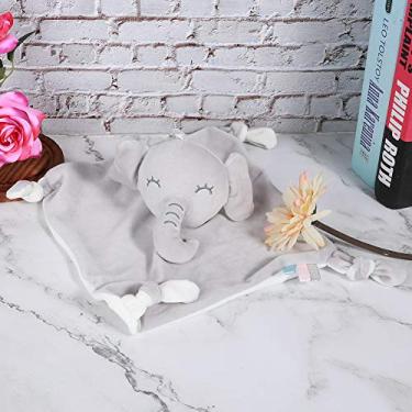 Imagem de Naroote Brinquedo de Mordedor Ideal para Acalmar Bebês de 0 a 2 Anos, Toalha de Pelúcia de Elefante para Conforto, Material de Pelúcia Curto (elefante cinza)
