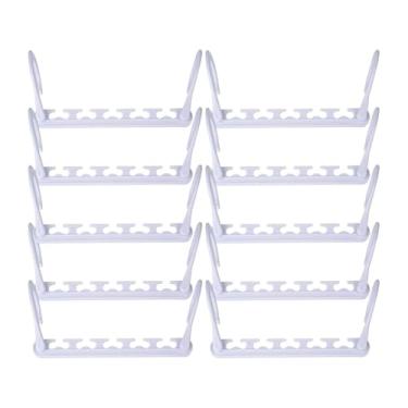 Imagem de Ganchos para Roupas que Economizam Espaço Pacote com 10 de Plástico Resistentes Organizador Multifuncional Armário Plegáveis Design Buracos Rotativos 360 ABS no