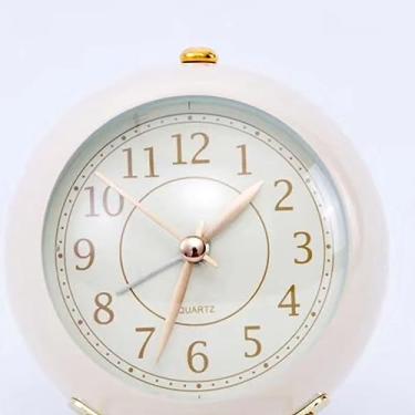 Imagem de Generic Relógio Redondo Pequeno Com Luz Noturna, Despertador Silencioso para Quarto, Escola, Relógio de Mesa Durável (#11)