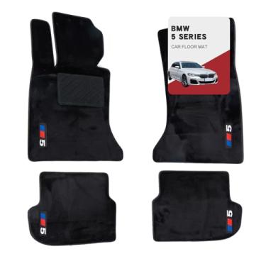 Imagem de Tapetes de carro 3D personalizados para BMW Série 5 2011-2013 (528i, 535i, 550i, M5) Tapetes de carro de lã - Luminoso, antiderrapante, cobertura total para todos os climas com logotipo personalizado