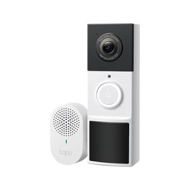Imagem de Tapo TP-Link D210 Bateria de Campainha de Vídeo (Video Doorbell) | Campainha com câmera, 2K 3MP, Visão Noturna Cor, Áudio Bidirecional, Bateria Não Removível, 6400 mAh Detecção de IA, Com Chime