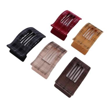 Imagem de ZJchao Presilhas de Cabelo Planas, Elegantes, Grandes, Bico de Pato, Presilhas de Cabelo de Fixação Forte, para Cabelos Grossos, Finos, Longos e Curtos, Preto, Vermelho, Marrom Escuro, (5PCS)