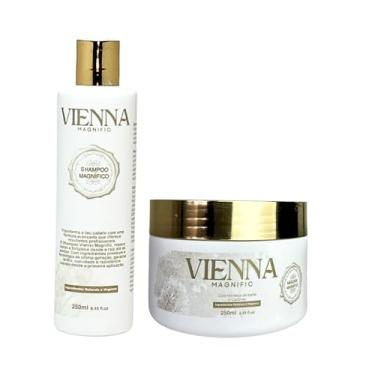 Imagem de Vienna Magnific, Kit Limpeza e Hidratação, Shampoo Hidratante Fortificante Vegano + Máscara de Hidratação Fortalecedora Nutritiva Vegana