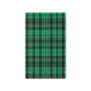 Imagem de Wassud Placa de cobertura de interruptor de luz de textura xadrez verde, 1 capa de tomada em branco placa de parede decorativa decoração de casa sala de estar quarto