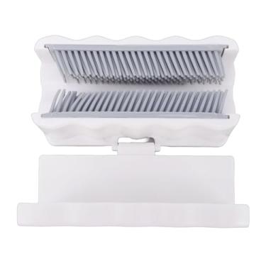 Imagem de Ymiko Coletor de Cabelo de Chuveiro, Protetor de Drenagem de Coletor de Cabelo de Parede de Silicone Reutilizável Com Almofadas Adesivas e Parafusos, para Banheiro, Banheira, Chuveiro, (WHITE)