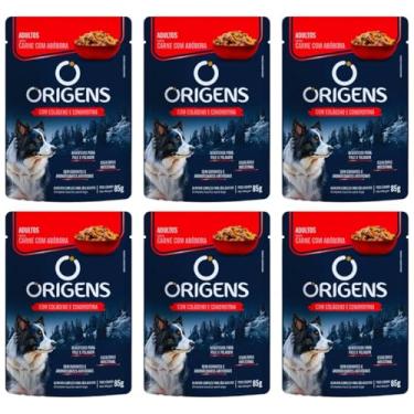 Imagem de Ração Úmida Origens Sachê Cães Adultos Carne 85g 6 Unid