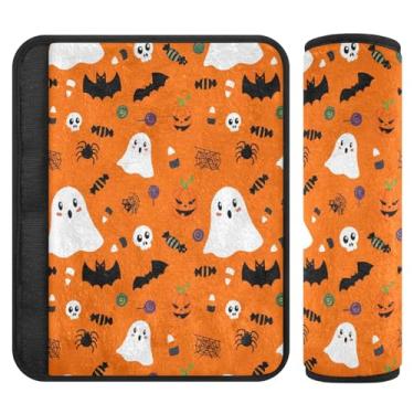 Imagem de Burbuja Capa para cinto de segurança de carro Cute Ghosts Protetor de cinto de segurança de carro macio confortável para alça de ombro de assento, 1 par médio